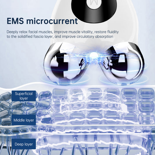 EMS Roller Face Massager – 3-Mode Light Therapy Lifting & Firming Beauty Device