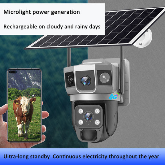 V380PRO-9 Solar-Powered WiFi Outdoor PTZ Security Camera – IP66, Alarm & Built-In Microphone