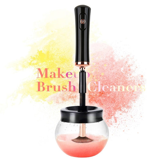 Electric Makeup Brush Cleaner & Dryer – Spinning Wash & Dry, Wood Handle, 3 Colors