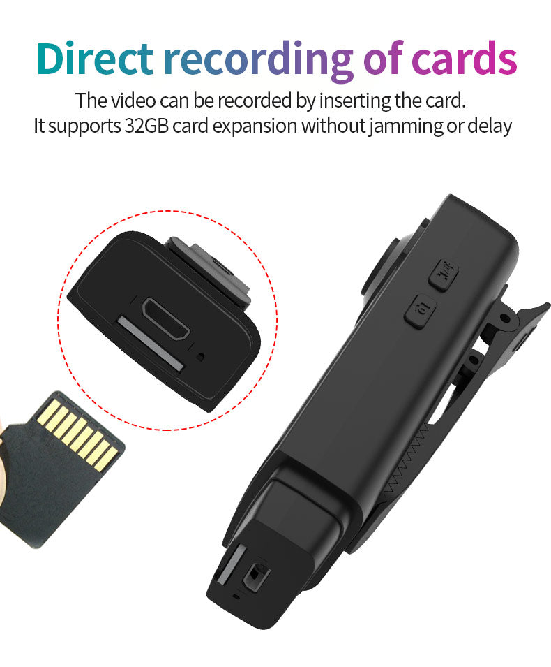A18 1080P Portable Body Camera with Back Clip – 5-Hour Battery for Sports, Field & Conference Recording