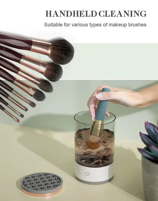 Electric Spinning Makeup Brush Cleaner – USB Automatic 3-in-1 Portable Device