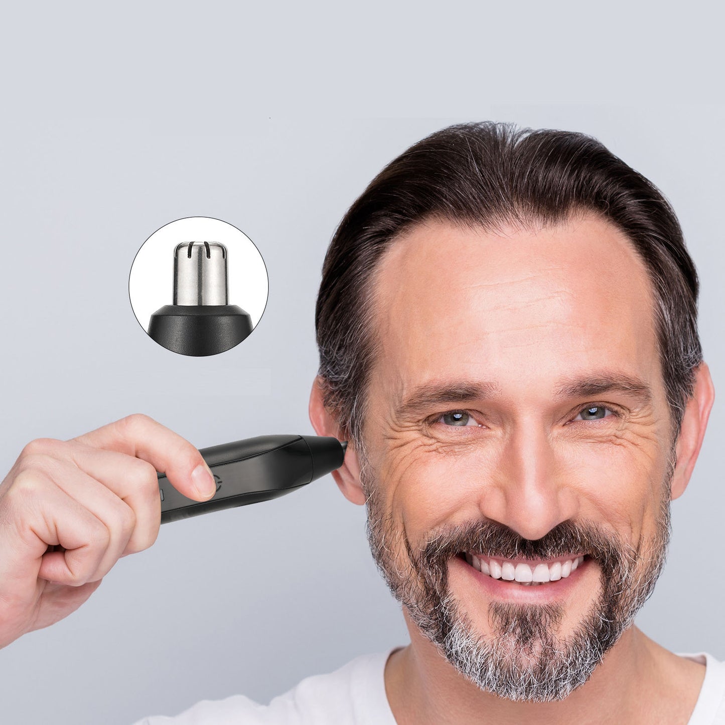 2-in-1 Electric Nose Hair & Eyebrow Trimmer – Rechargeable, Washable