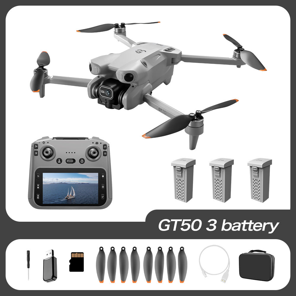 GT50 4K Brushless Drone – 4.3" Screen Remote, 4-Way Obstacle Avoidance, Optical Flow