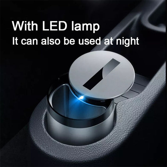Smart Infrared Auto-Open Ashtray – LED Light, Car & Desktop, Aluminum Alloy