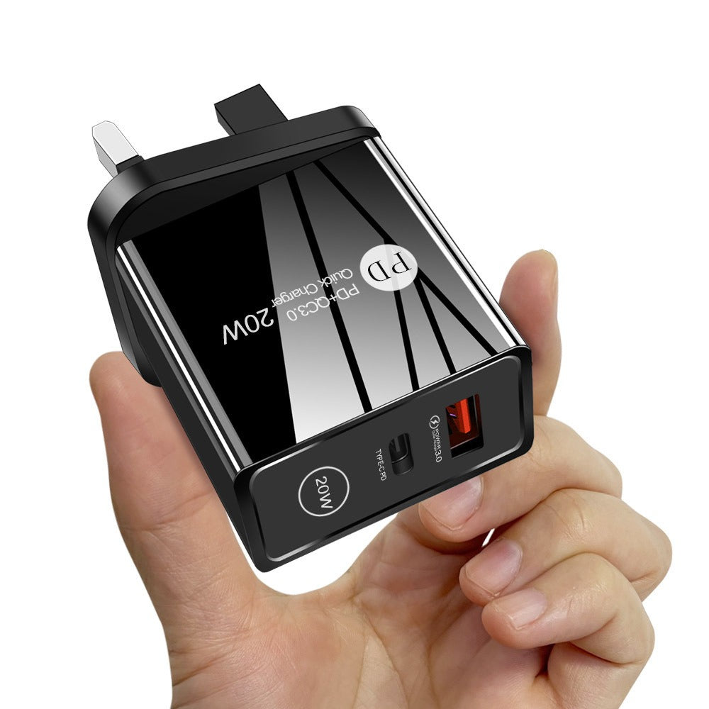 20W Fast Charging Wall Charger – QC3.0 + PD (US / EU / UK)