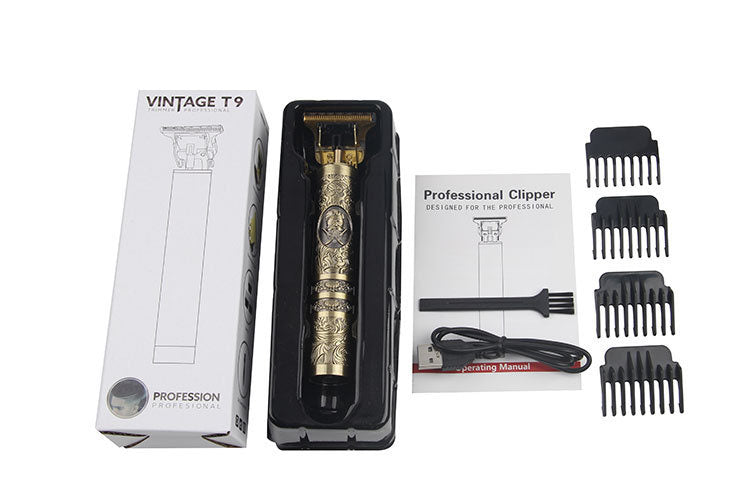 Designer Electric Hair Clipper – USB Rechargeable, Zinc Alloy, 3 Unique Styles