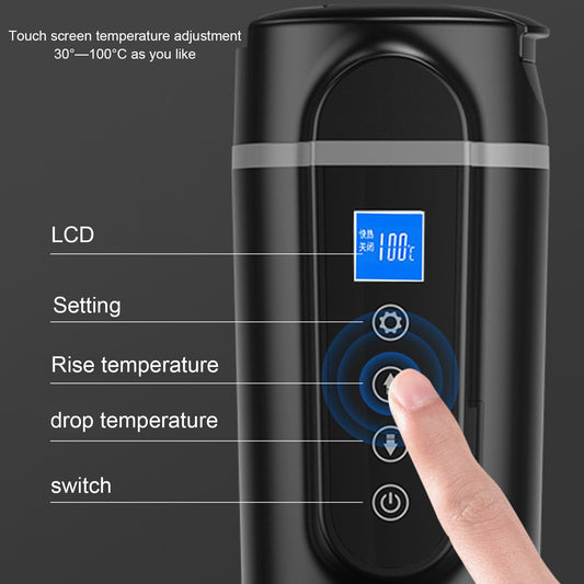 Car Electric Heating Cup – 420ml, 75–100W, Temperature Control, 12V/24V