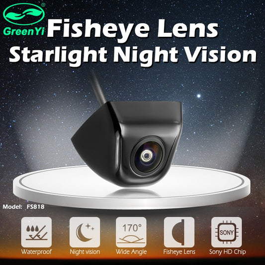 GreenYi 170° Starlight Night Vision Car Camera – Rear & Front, 15m Night Vision, 1000 TVL