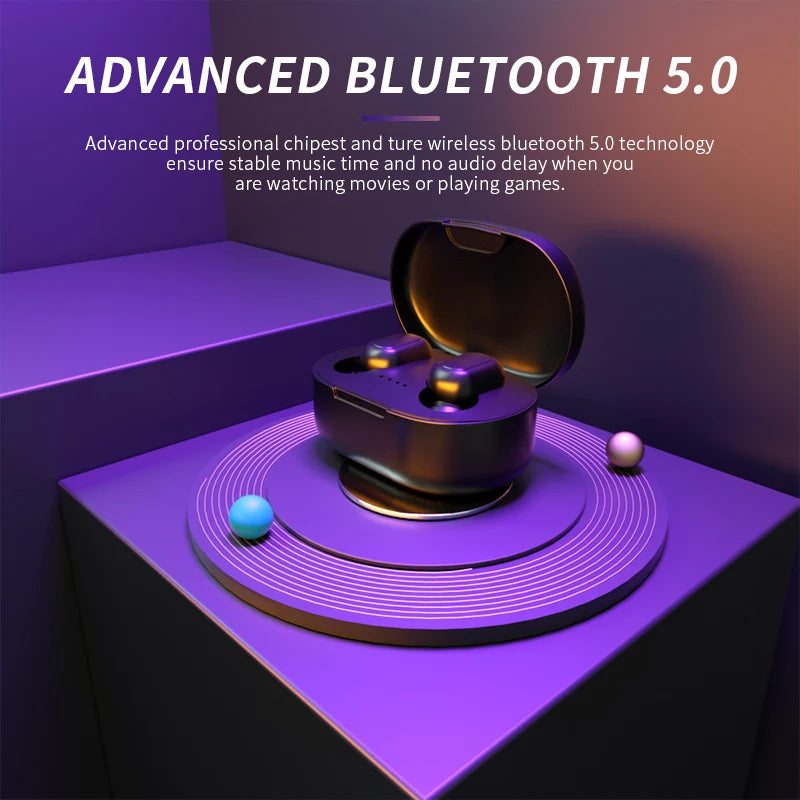 A6S Wireless Bluetooth 5.0 Earbuds – Matte Finish, Charging Case, True Wireless