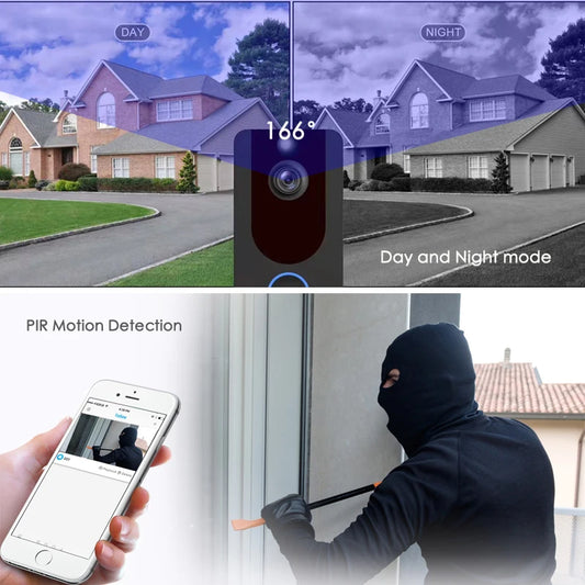 EKEN V7 1080P WiFi Video Doorbell with PIR Motion Detection, Two-Way Audio & Night Vision