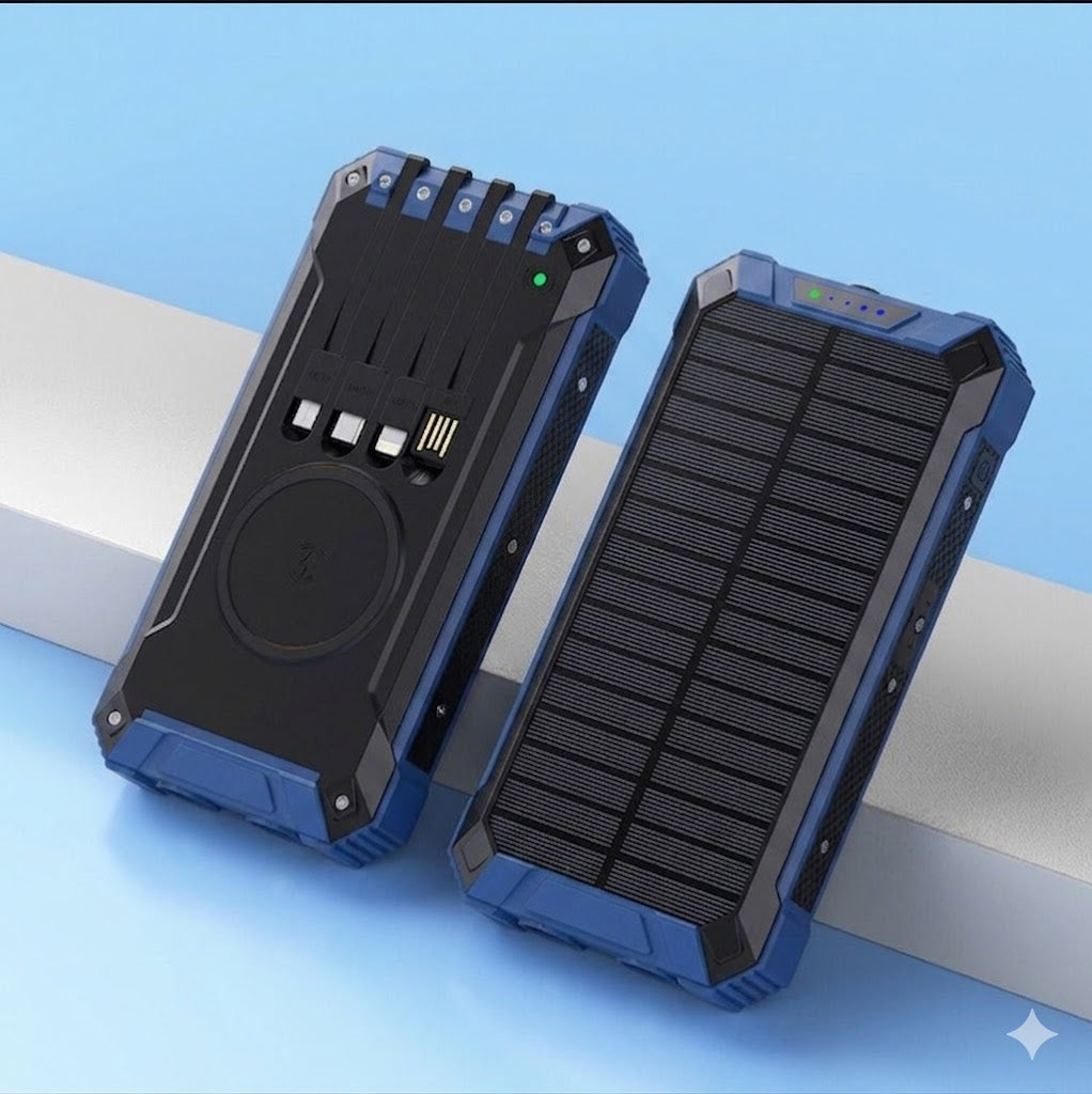 Solar Power Bank with Wireless Charging – 10000mAh / 20000mAh Outdoor Portable Charger