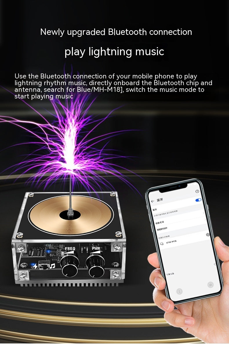 Music Tesla Coil Lightning Speaker – Touch-Reactive, Bluetooth, Adjustable Arc