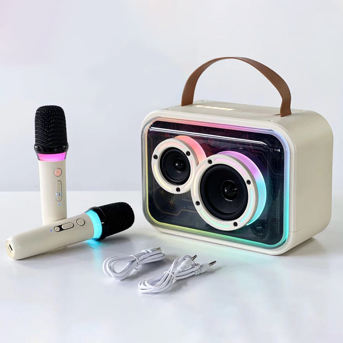 Portable Karaoke Bluetooth Speaker with RGB Lighting