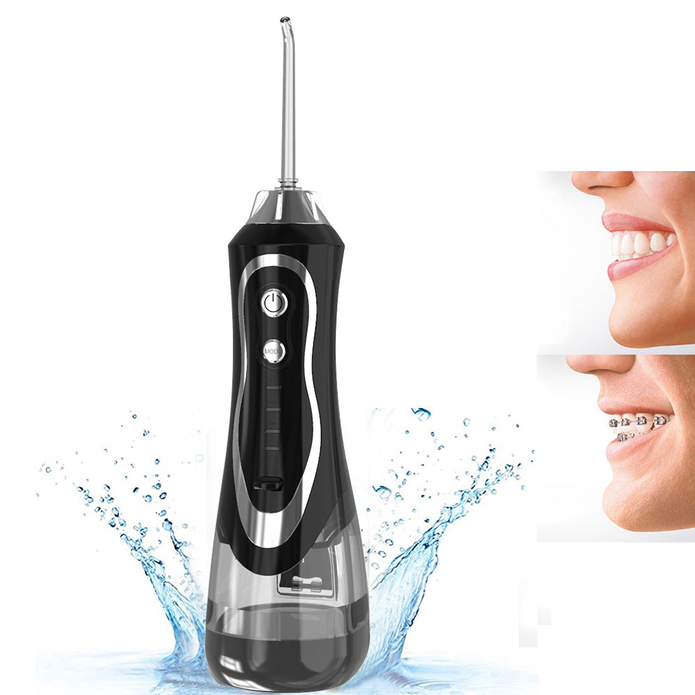 Electric Water Flosser – 300ml Tank, IPX7 Waterproof, 1800 Pulses/Min, 1-Month Battery