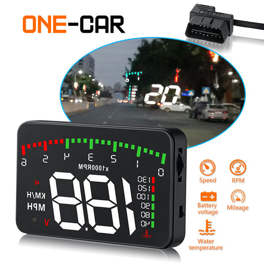 A900 OBD2 Car HUD Head-Up Display – 3.5", Speed, RPM, Water Temp & Voltage