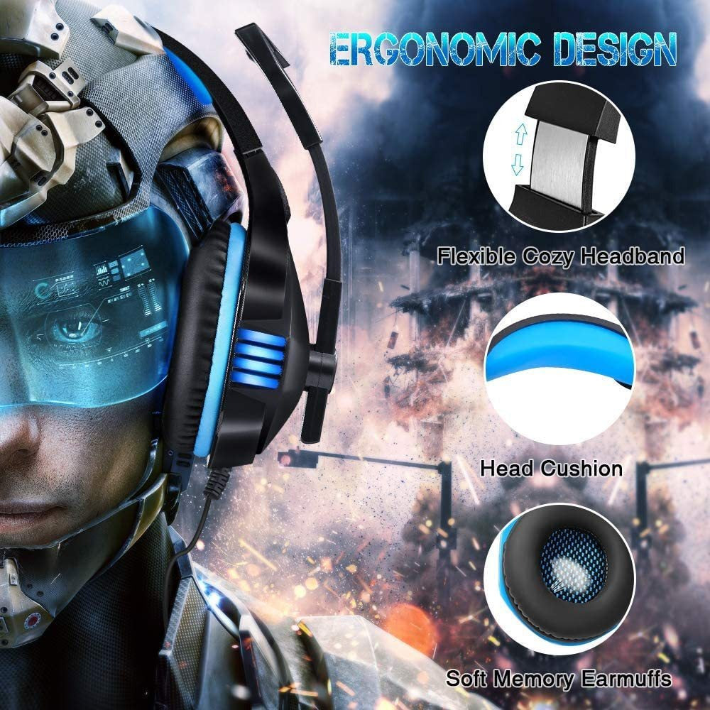 RGB Gaming Headset with Subwoofer – Wired, Built-in Mic, USB + 3.5mm, PC & Mobile