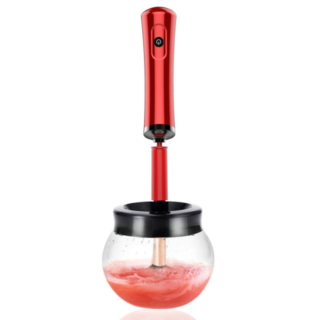Electric Makeup Brush Cleaner & Dryer – Spinning Wash & Dry, Wood Handle, 3 Colors