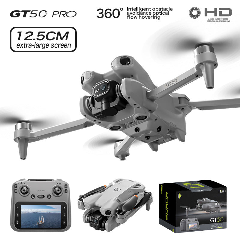 GT50 4K Brushless Drone – 4.3" Screen Remote, 4-Way Obstacle Avoidance, Optical Flow