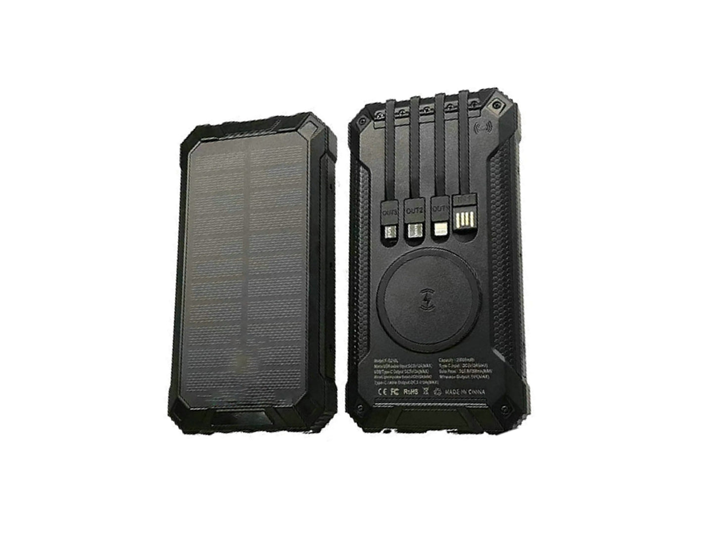 Solar Power Bank with Wireless Charging – 10000mAh / 20000mAh Outdoor Portable Charger