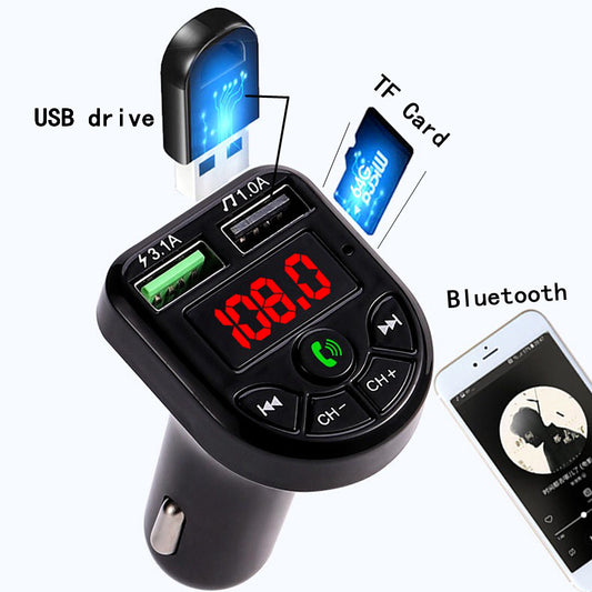 BTE5 Bluetooth 5.0 FM Transmitter – LED Display, USB Charging, TF Card, Hands-Free