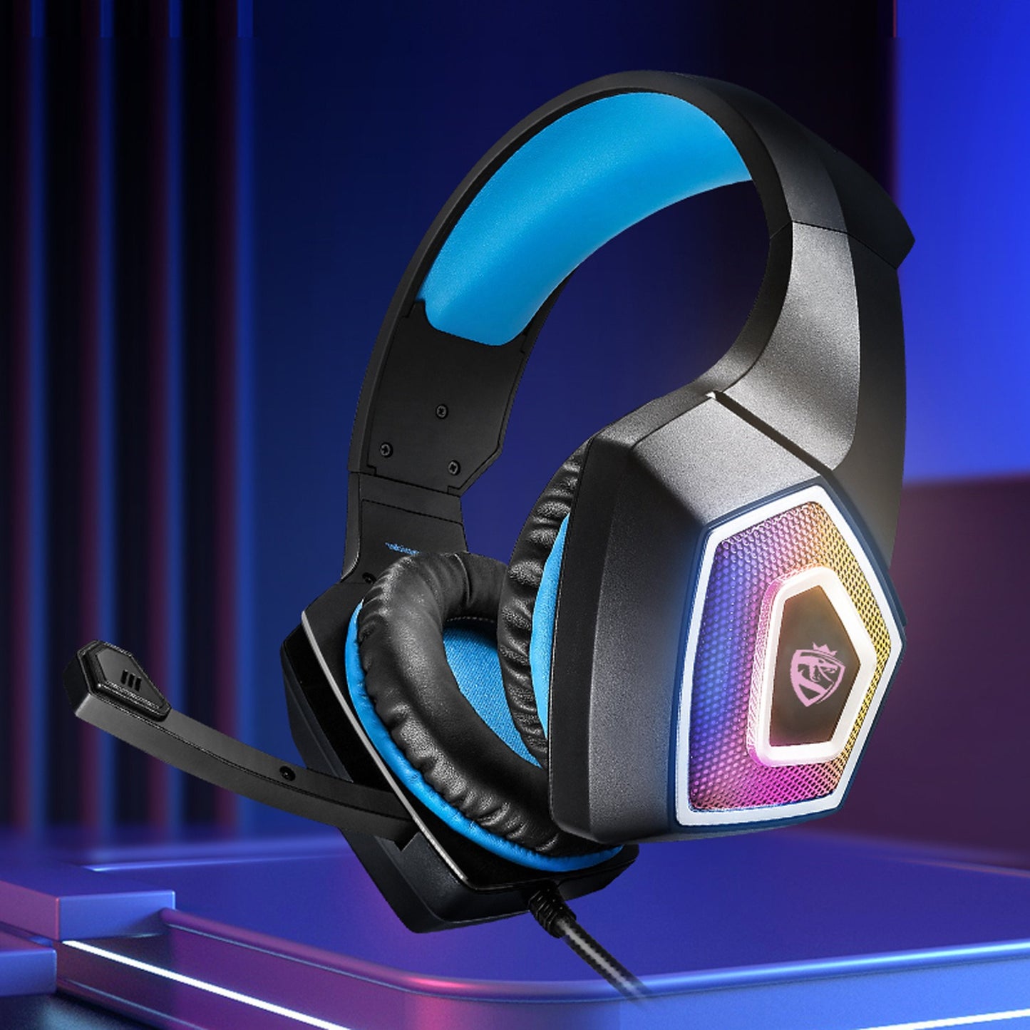 RGB Gaming Headset – Wired, Built-in Mic, USB + 3.5mm, PC & Console Compatible