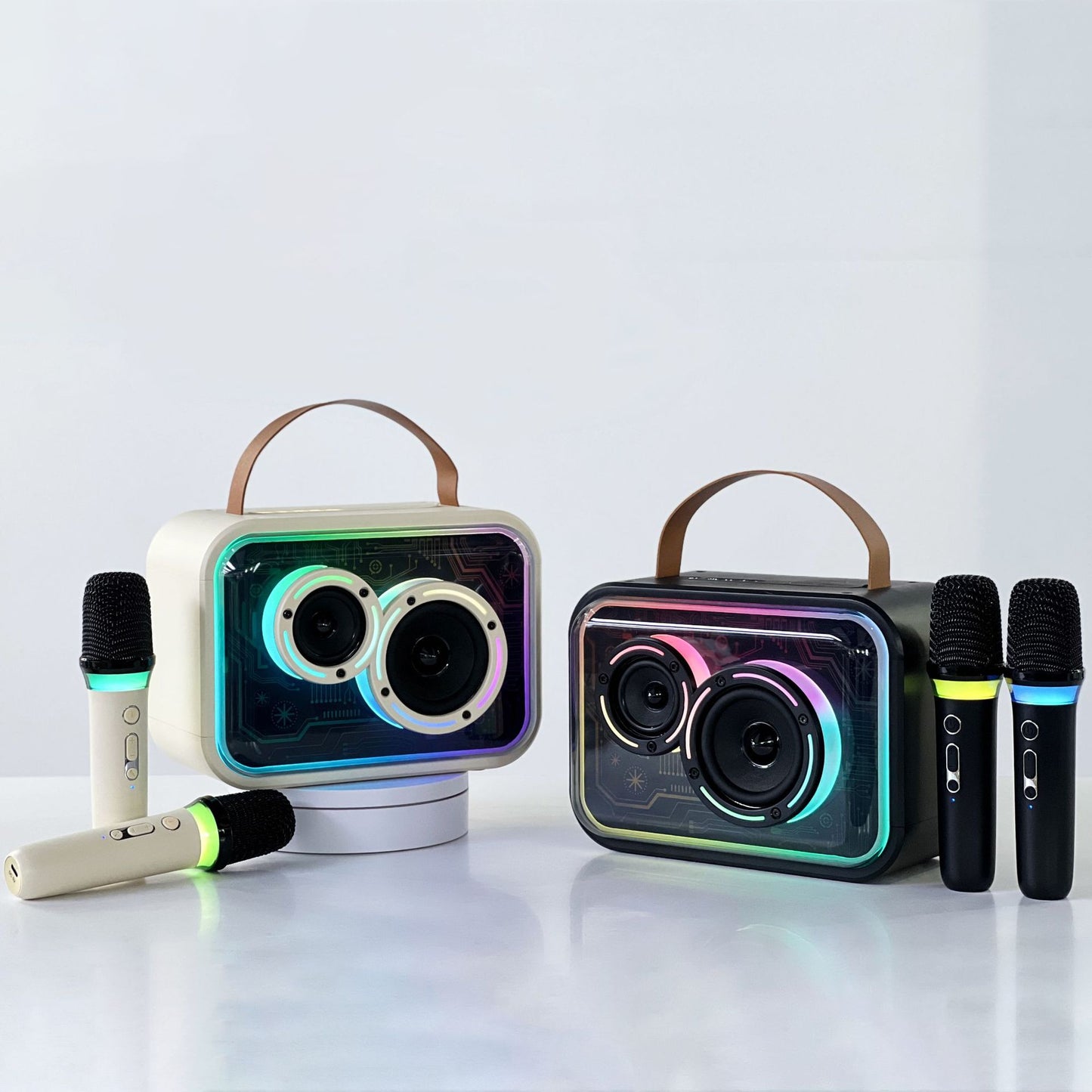 Portable Karaoke Bluetooth Speaker with RGB Lighting