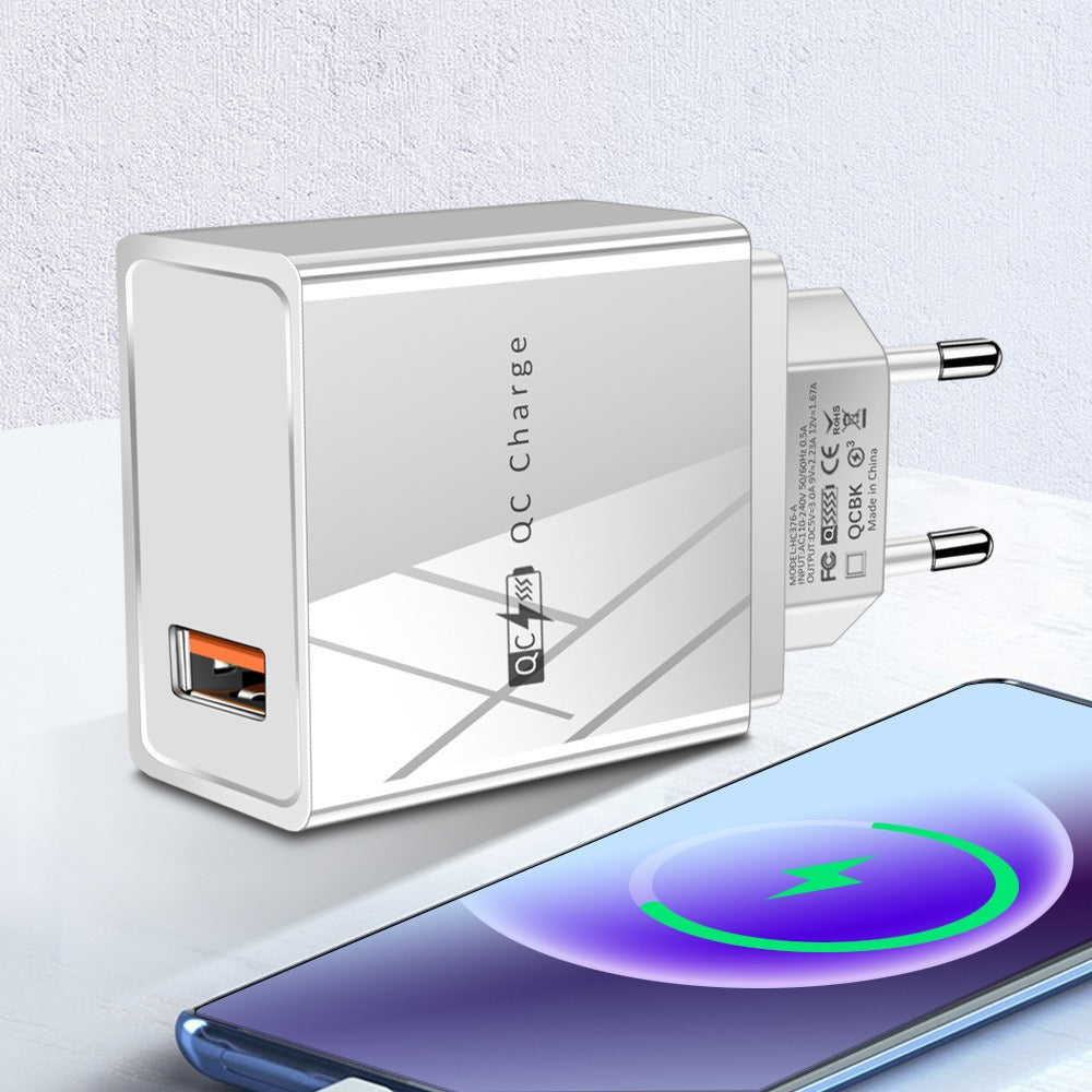 Super Fast Charging Wall Charger – EU, US & UK Plug, Black & White