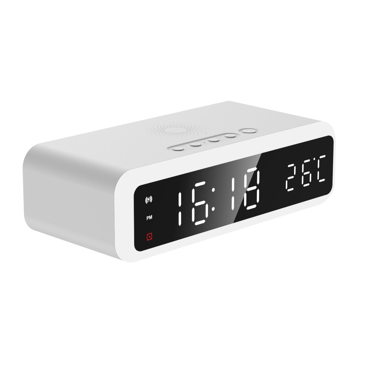 15W Wireless Charging Alarm Clock with Thermometer & Night Light