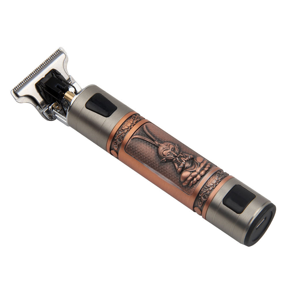 T9 Zinc Alloy Hair Clipper – Digital Display, USB-C Rechargeable, 4 Bold Designs