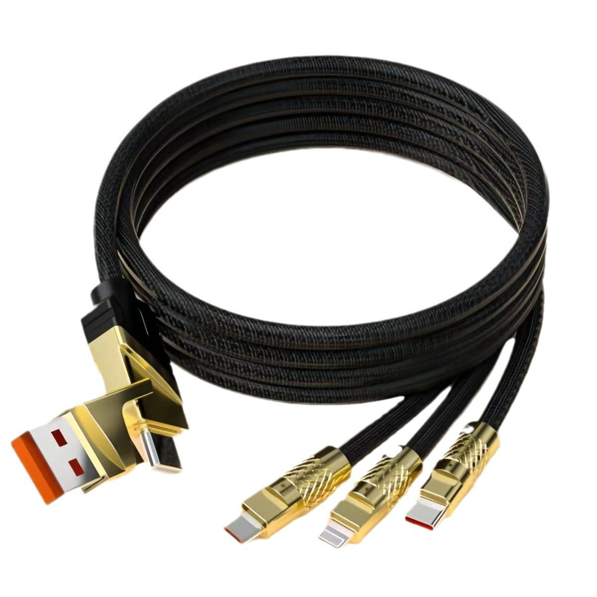 120W 3-in-1 Fast Charging Cable – USB-C, Lightning & Micro USB, Woven, 1.2m