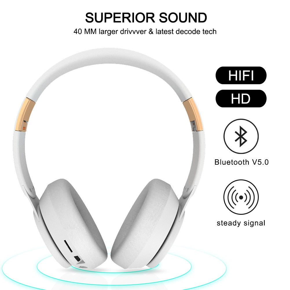 Tourya T7 Wireless Bluetooth Headphones – 3-in-1, 12-Hr Battery, Built-in Mic, 5 Colors