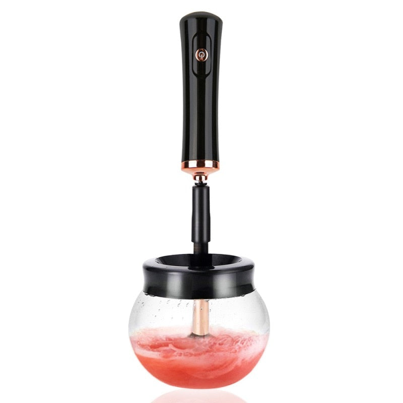 Electric Makeup Brush Cleaner & Dryer – Spinning Wash & Dry, Wood Handle, 3 Colors