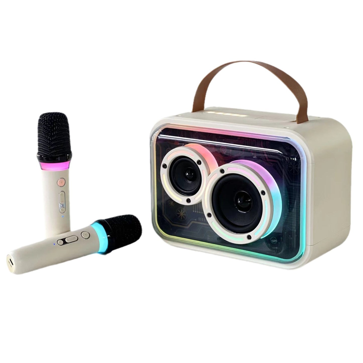 Portable Karaoke Bluetooth Speaker with RGB Lighting