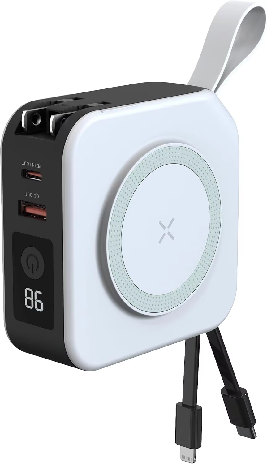 5-in-1 Magnetic Wireless Power Bank – 10000mAh, 22.5W Fast Charging Travel Charger