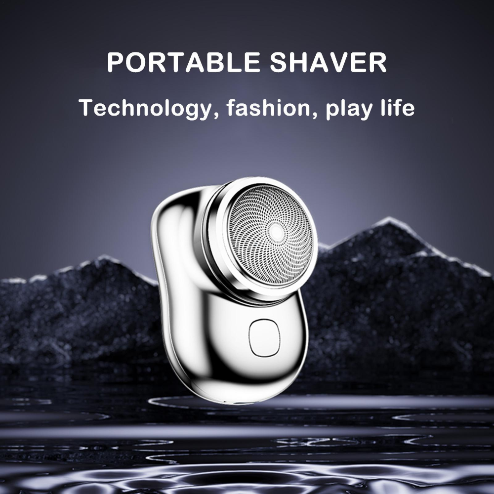 Portable Mini Electric Shaver – Waterproof, 60+ Min Battery, Rotary Multi-Head