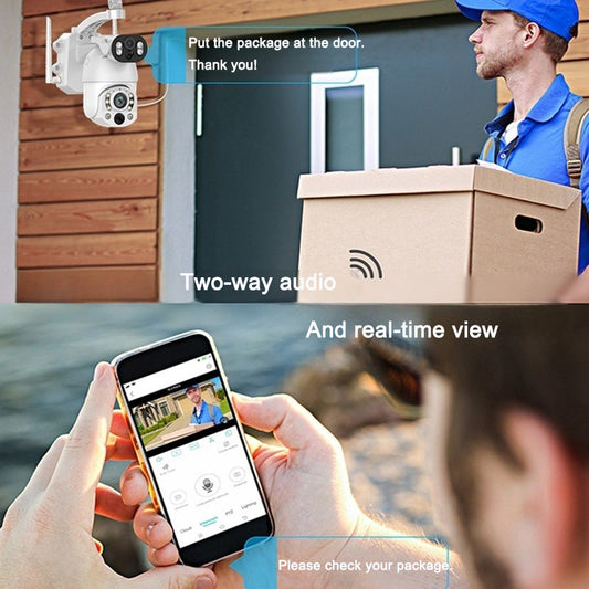 Dual-Lens Solar Outdoor Security Camera – WiFi or 4G SIM, IP65, Night Vision & Voice Intercom