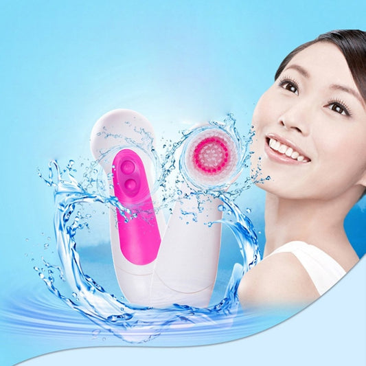 6 in 1 Electric Face Cleaning Brush Waterproof Massager Acne Blackhead Removal Facial Beauty Instrument With Storage Box
