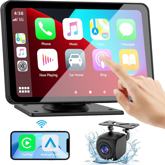 7-Inch Wireless CarPlay Screen – Android Auto, Bluetooth MP5, Backup Camera Included