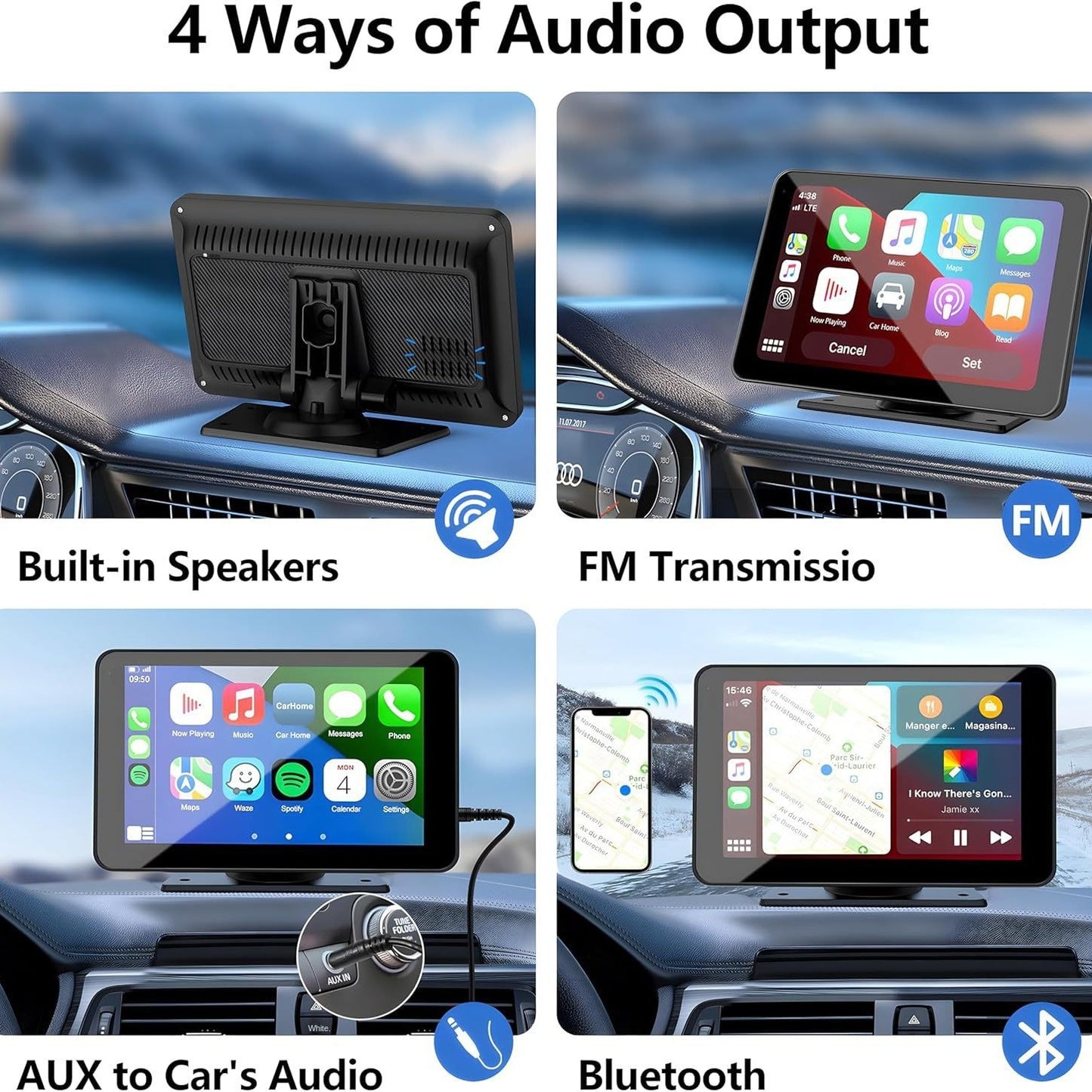 7-Inch Wireless CarPlay Screen – Android Auto, Bluetooth MP5, Backup Camera Included