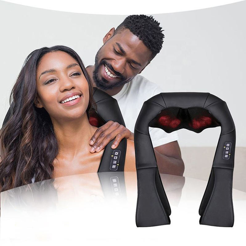 LUYAO Shiatsu Neck & Back Massager with Heat — Deep Kneading Relief for Shoulders & Body