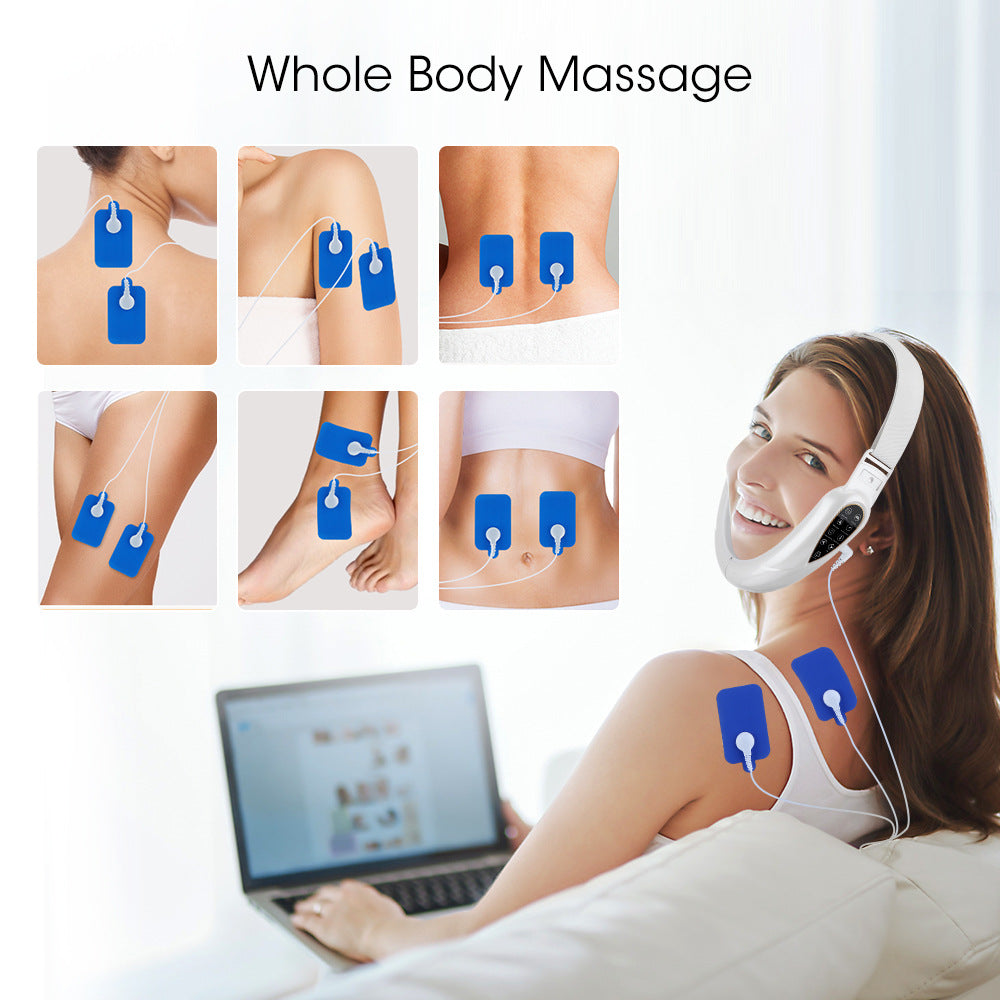 EMS V-Face Slimmer with Remote Control – 5 Color Light Modes, 15 Intensity Levels