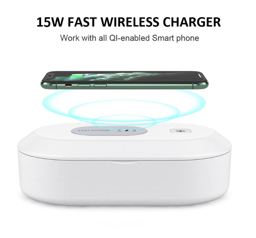 UV Phone Sanitizer Box with 15W Wireless Charging