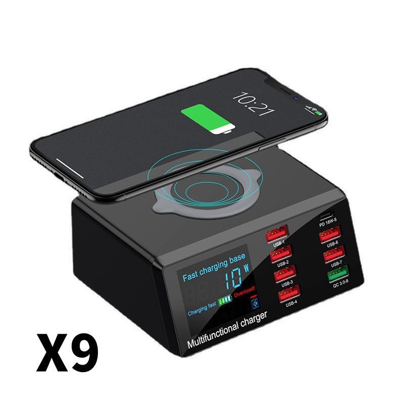 100W Multi-Port Desktop Charging Station – QC3.0, PD, USB & 10W Wireless Charging Stand