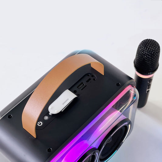 Portable Karaoke Bluetooth Speaker with RGB Lighting