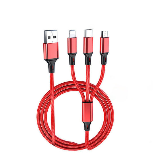 3-in-1 Braided Fast Charging Cable – USB-C, Micro USB & Lightning (1.2m)