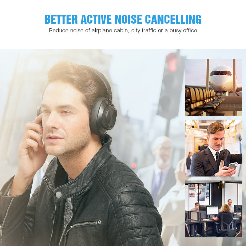 Bluedio T6S ANC Wireless Headphones – 32Hr Battery, 57mm Drivers, Wired & Wireless