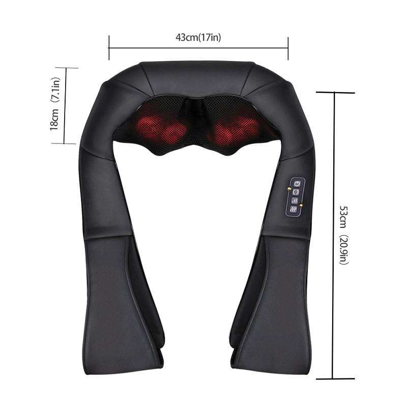 LUYAO Shiatsu Neck & Back Massager with Heat — Deep Kneading Relief for Shoulders & Body