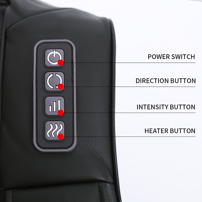 LUYAO Shiatsu Neck & Back Massager with Heat — Deep Kneading Relief for Shoulders & Body