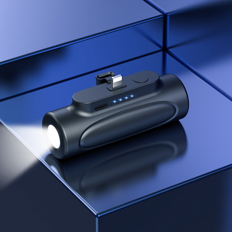 Mini Capsule Power Bank with LED Flashlight – 5000mAh Portable Fast Charger