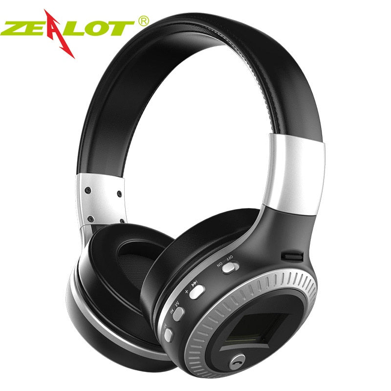 Zealot B19 Wireless Bluetooth 5.0 Headphones – FM Radio, LCD Display, TF Card, CVC6.0 Noise Cancelling